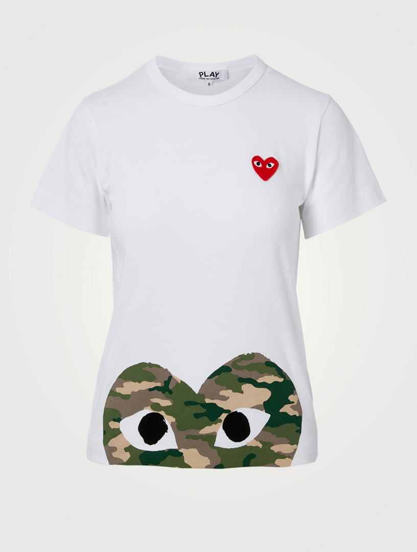 COMME DES GARÇONS PLAY Peekaboo Camo Heart T-Shirt | Holt Renfrew
