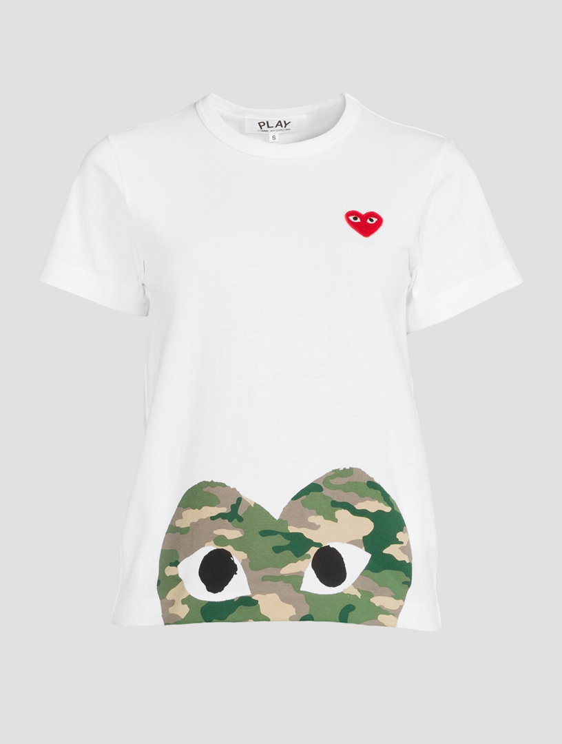 comme des garcon camo shirt