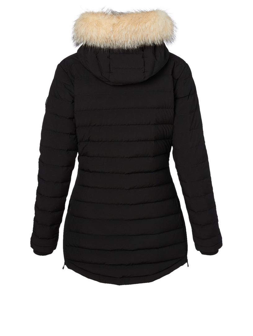 roselawn down jacket with fur hood