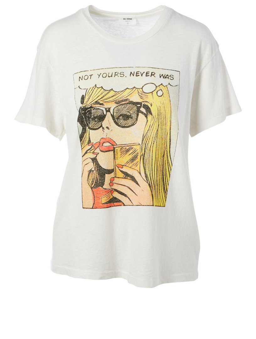 RE DONE Tee-shirt graphique Not Yours Femmes Blanc