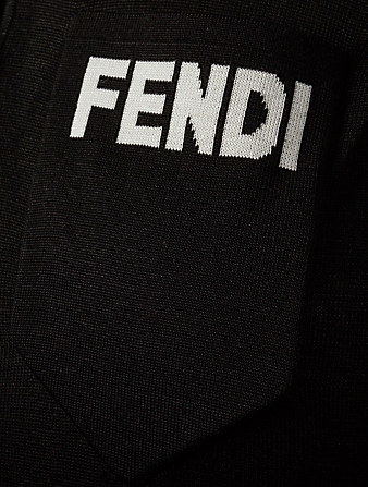 FENDI Haut en tricot de soie doté d'une poche à logo Femmes Noir