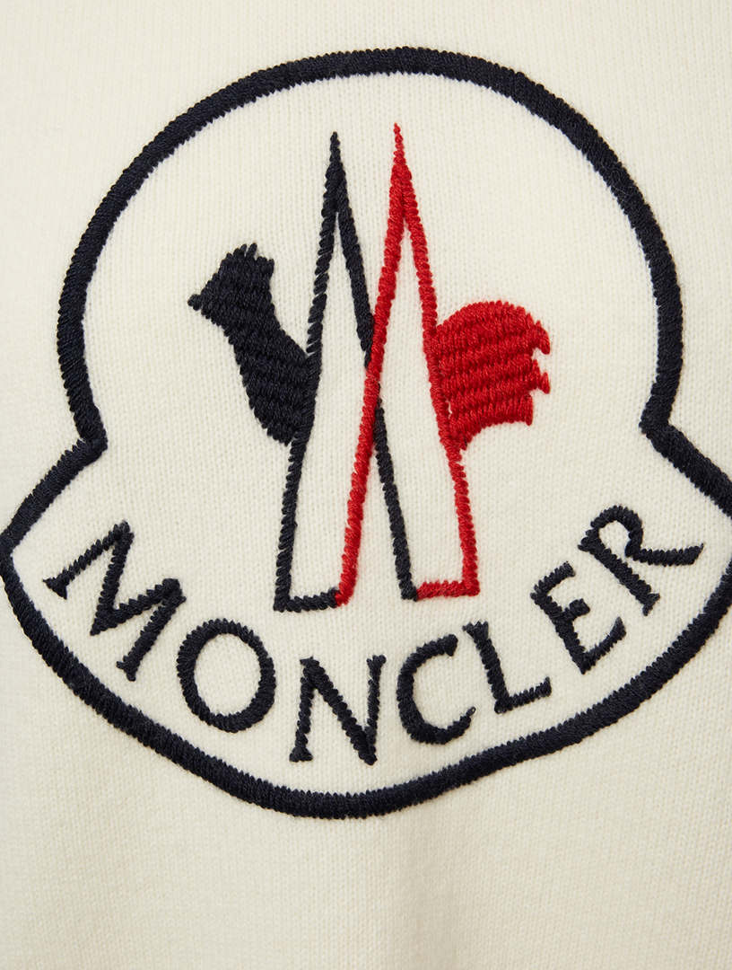 MONCLER Pull en laine à logo Femmes Blanc