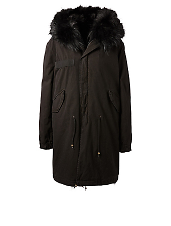 MR & MRS ITALY Long Parka With Fur Women's Black