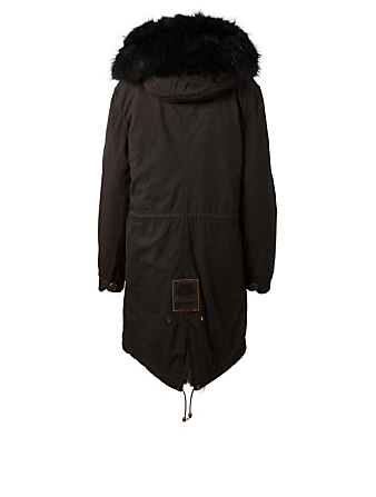 MR & MRS ITALY Long Parka With Fur Women's Black