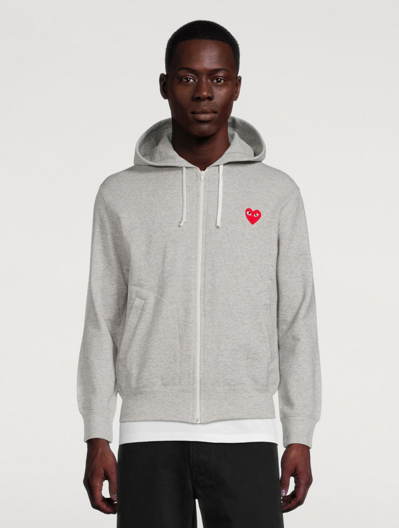COMME DES GARÇONS PLAY Heart Zip-Up Hoodie With Back Logo | Holt ...