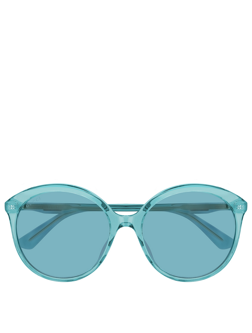 gucci round blue sunglasses