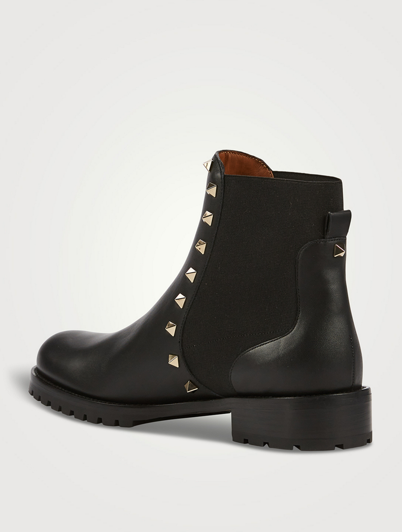 VALENTINO GARAVANI Rockstud Leather Chelsea Boots | Holt Renfrew Canada
