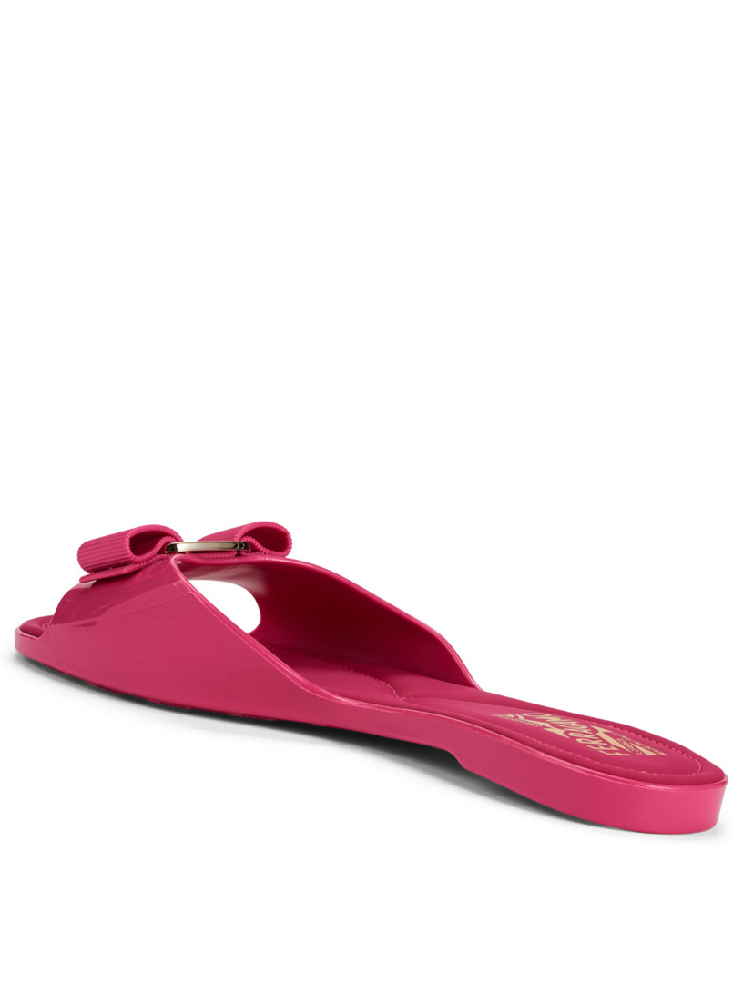 Salvatore Ferragamo Cirella Jelly Slide Sandals With Vara Bow Holt