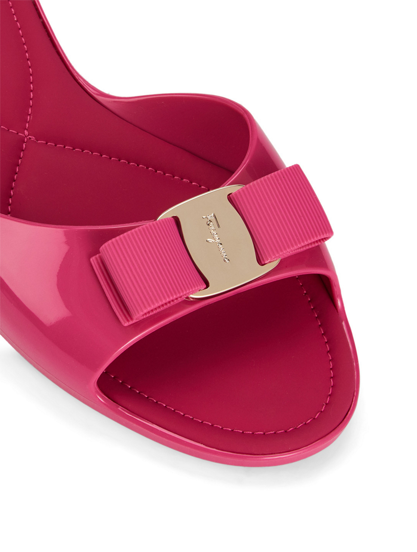 Salvatore Ferragamo Cirella Jelly Slide Sandals With Vara Bow Holt