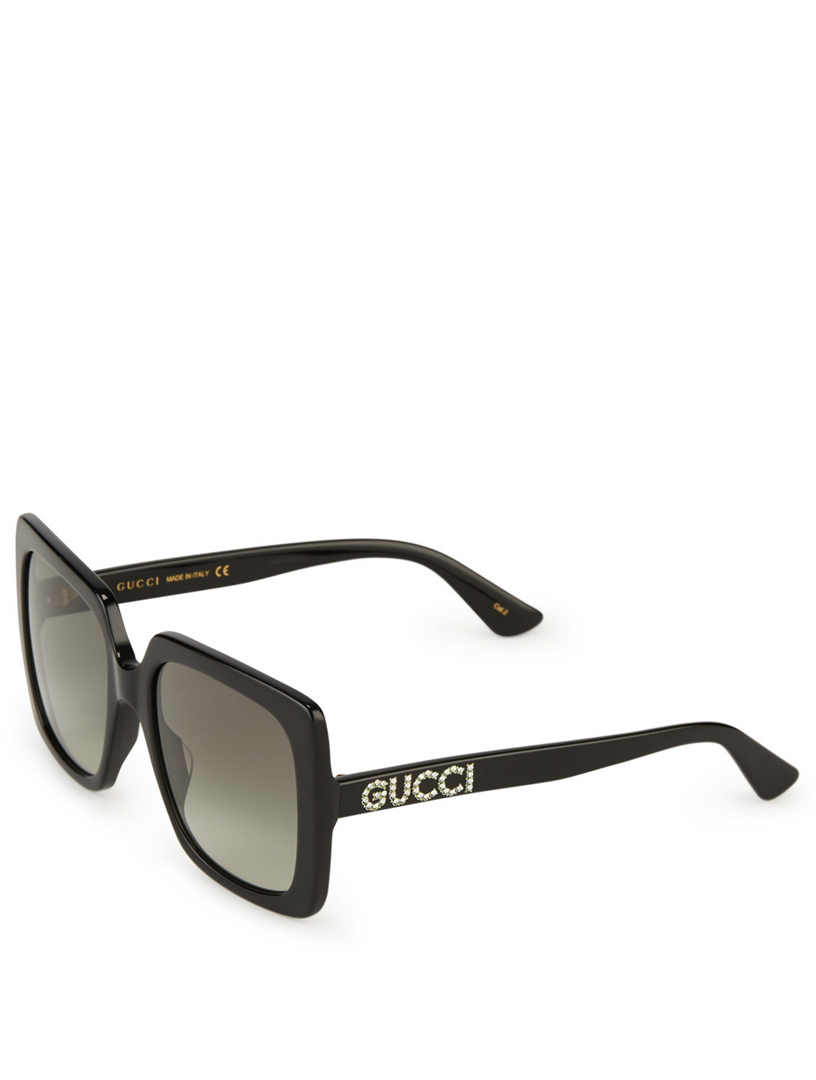 GUCCI Oversized Square Sunglasses With Crystals | Holt Renfrew Canada