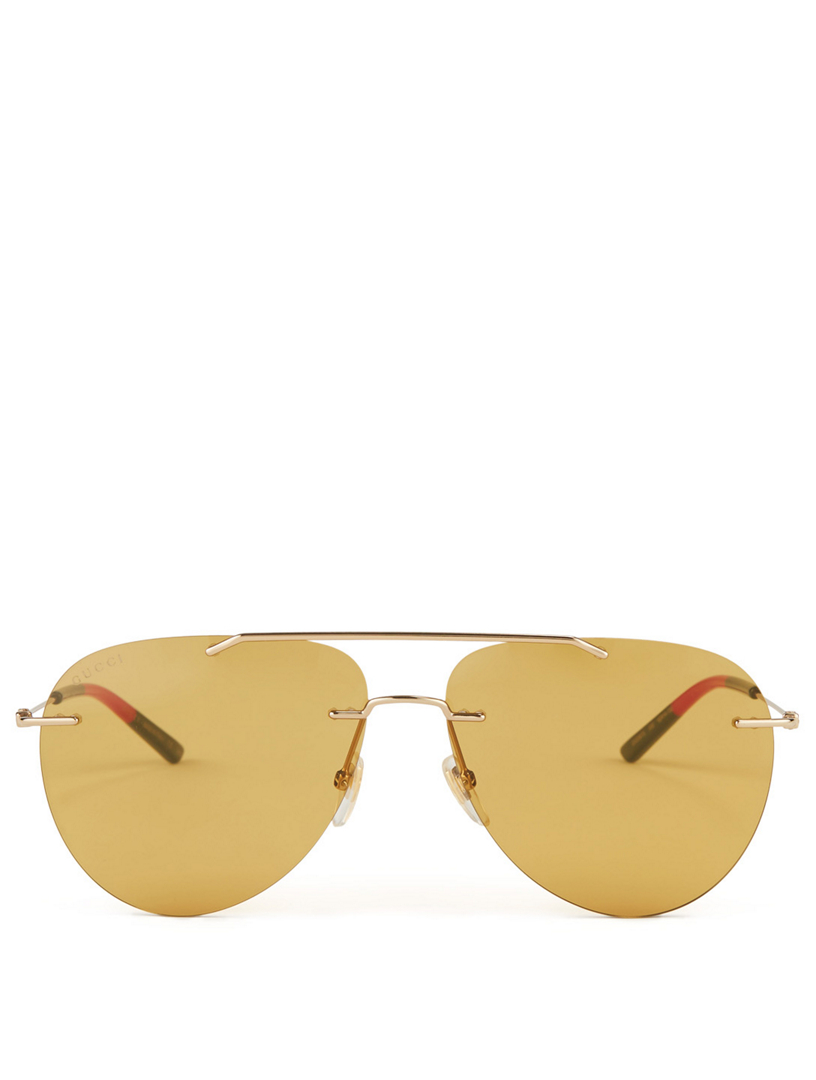 gucci rimless aviator sunglasses