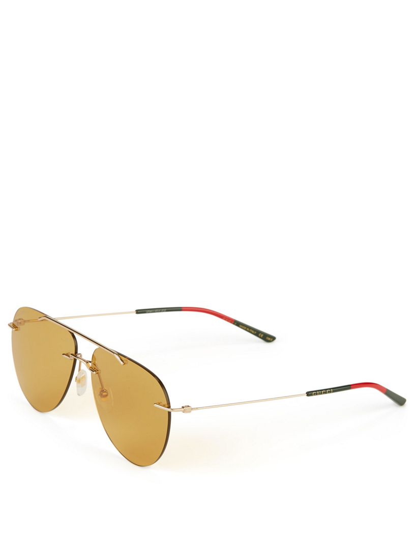 gucci rimless aviator sunglasses