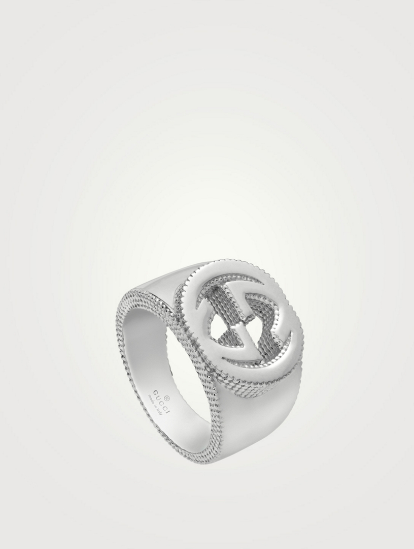 interlocking g silver ring gucci