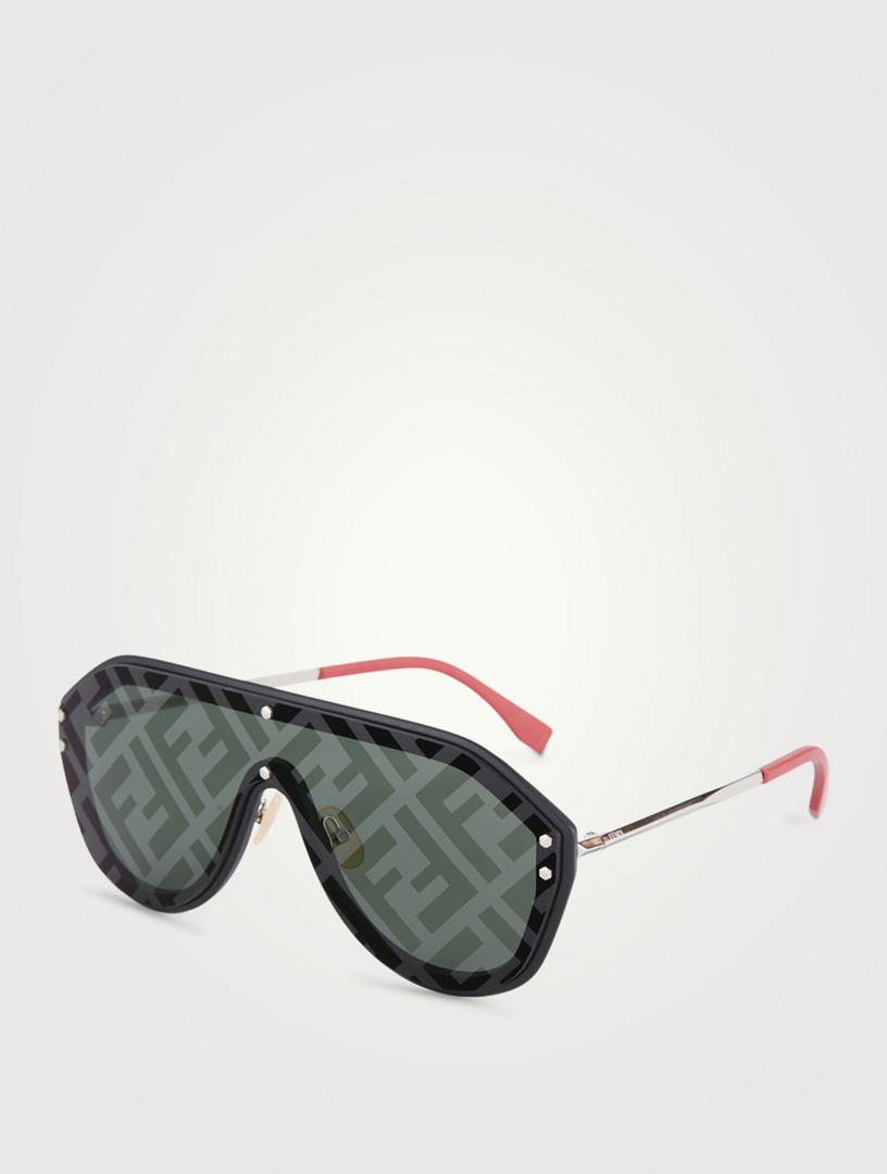 FENDI Shield Aviator Logo Sunglasses | Holt Renfrew Canada