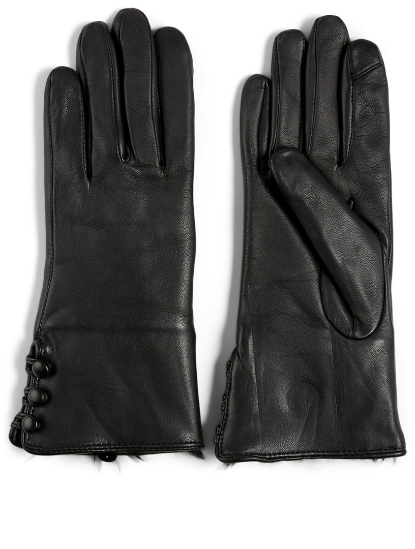 FOWNES BROTHERS & CO. Fur-Lined Leather Tech Gloves | Holt Renfrew Canada