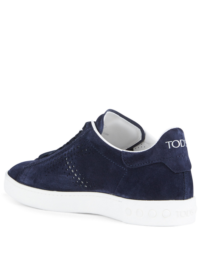 tod's blue suede sneakers