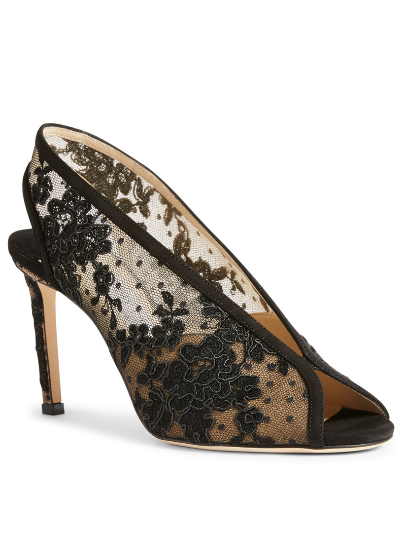 JIMMY CHOO Shar 85 Floral Lace Pumps | Holt Renfrew Canada