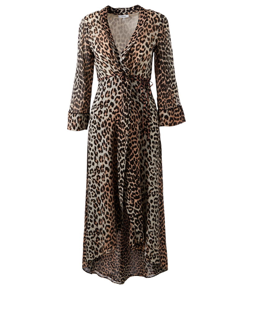 ganni mullin georgette leopard