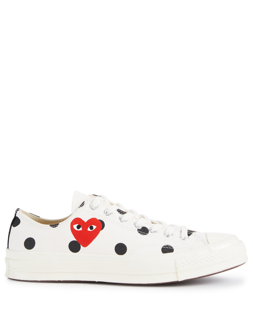 cdg converse polka dot on feet