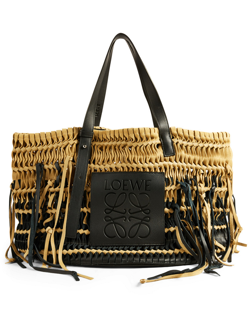 LOEWE Woven Suede Tote Bag Holt Renfrew Canada