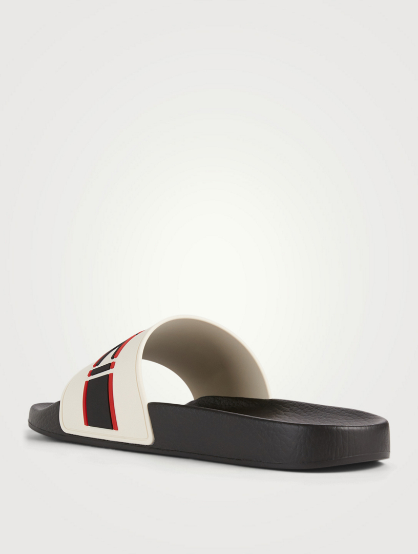 white gucci pool slides