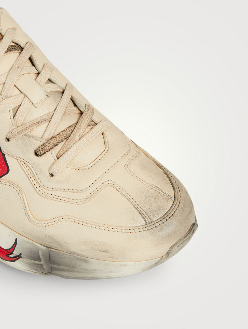 GUCCI Rhyton Leather Sneakers With Mouth Print Holt Renfrew
