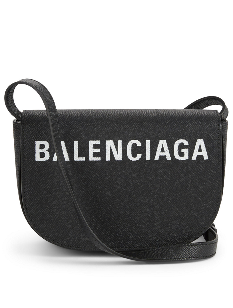 BALENCIAGA Extra Small Ville Day Leather Crossbody Bag With Logo | Holt ...