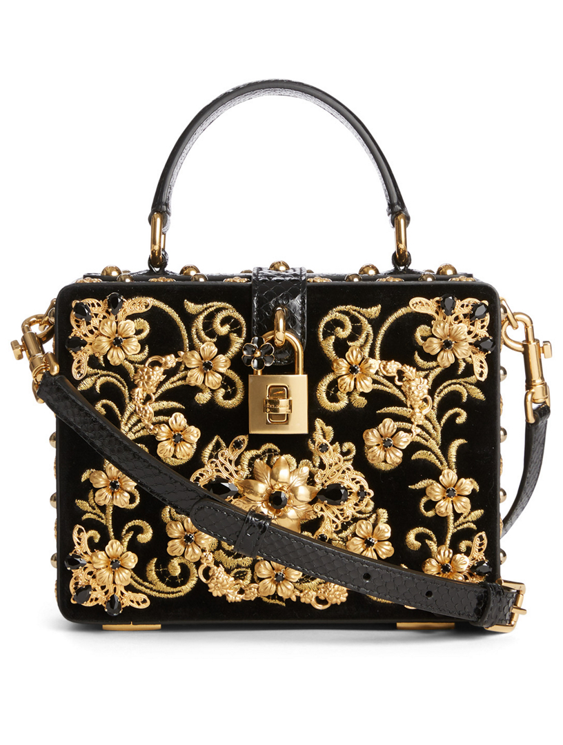 DOLCE & GABBANA Dolce Box Embroidered Velvet Bag | Holt Renfrew Canada