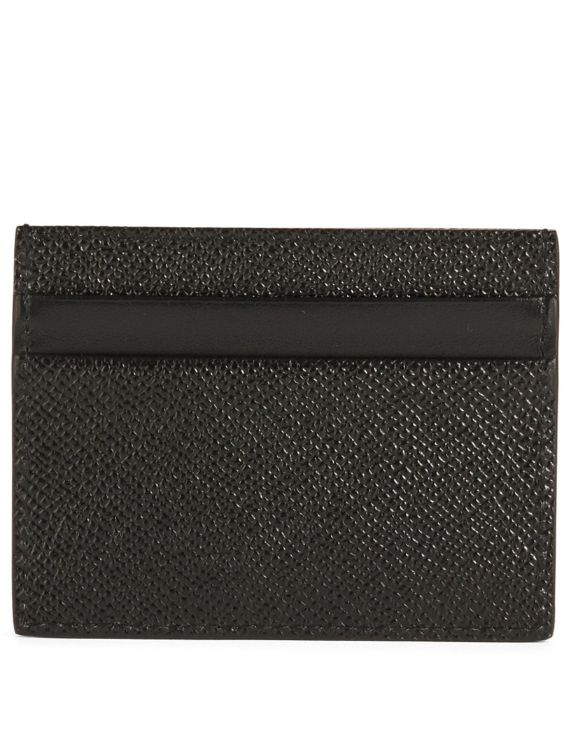 DOLCE & GABBANA Leather Card Holder With Crystal Logo | Holt 