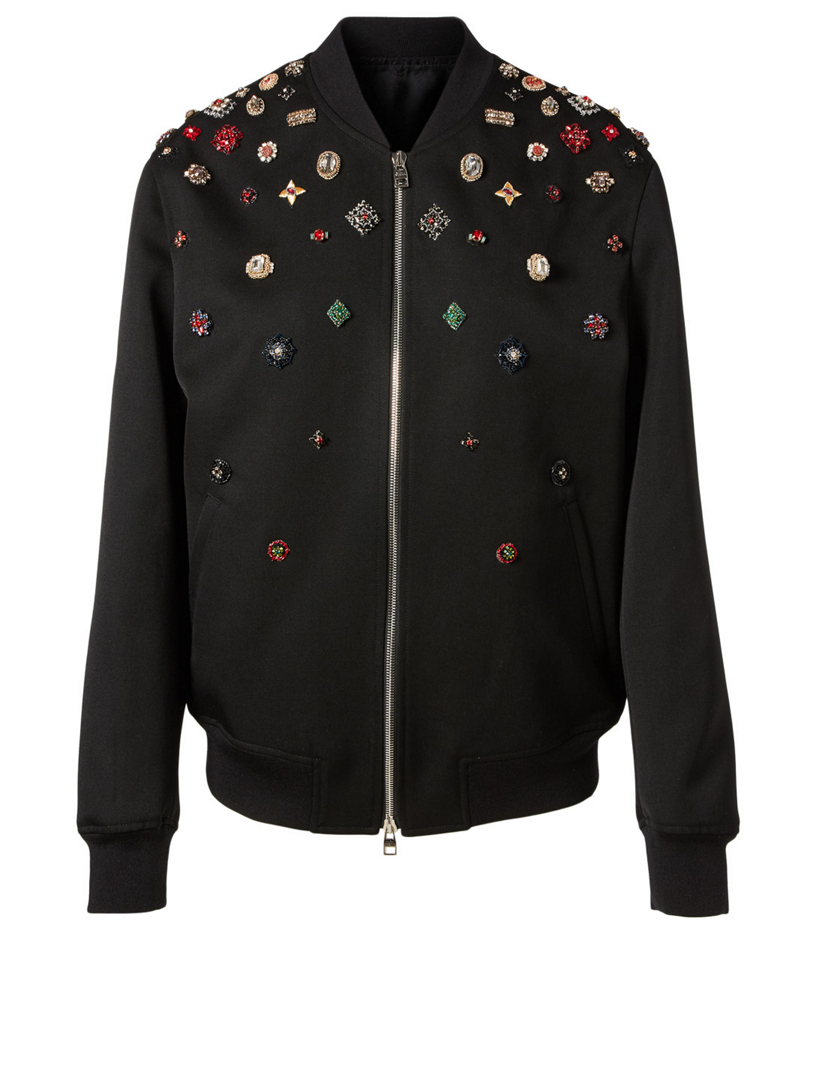 ALEXANDER MCQUEEN Embellished Wool Bomber Jacket | Holt Renfrew Canada