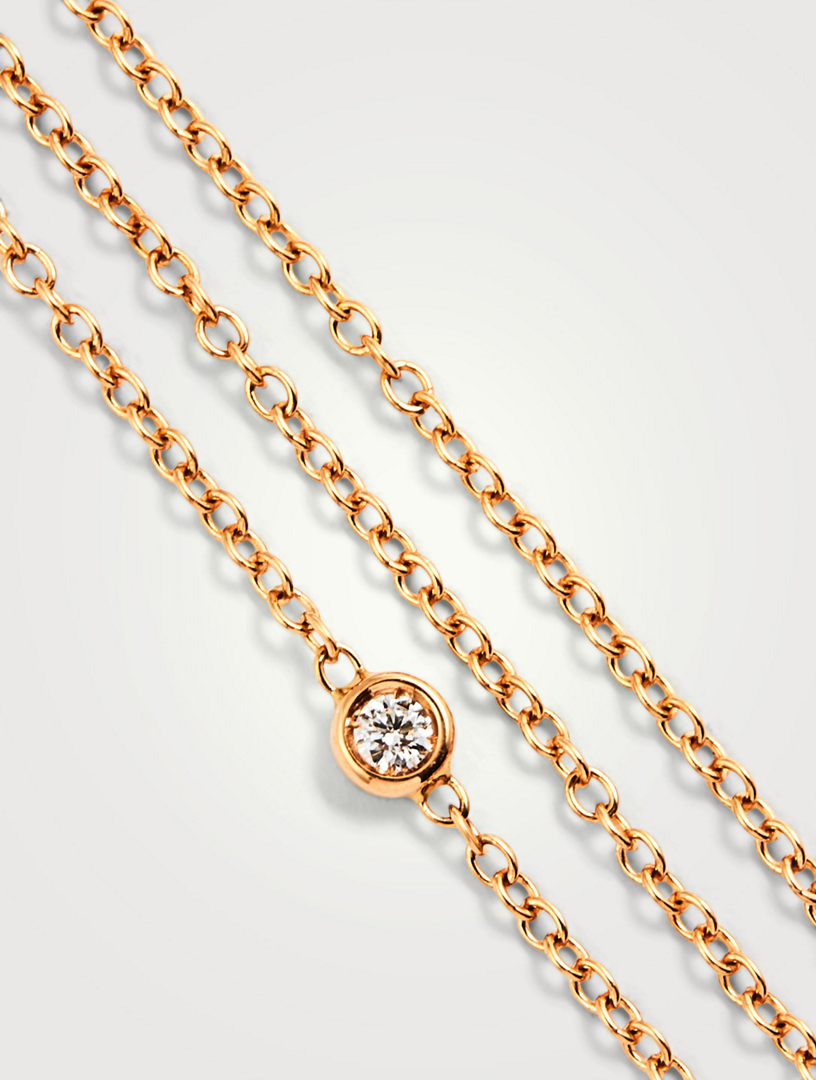 QEELIN Bracelet en or rose 18 ct avec diamants Femmes Métallique