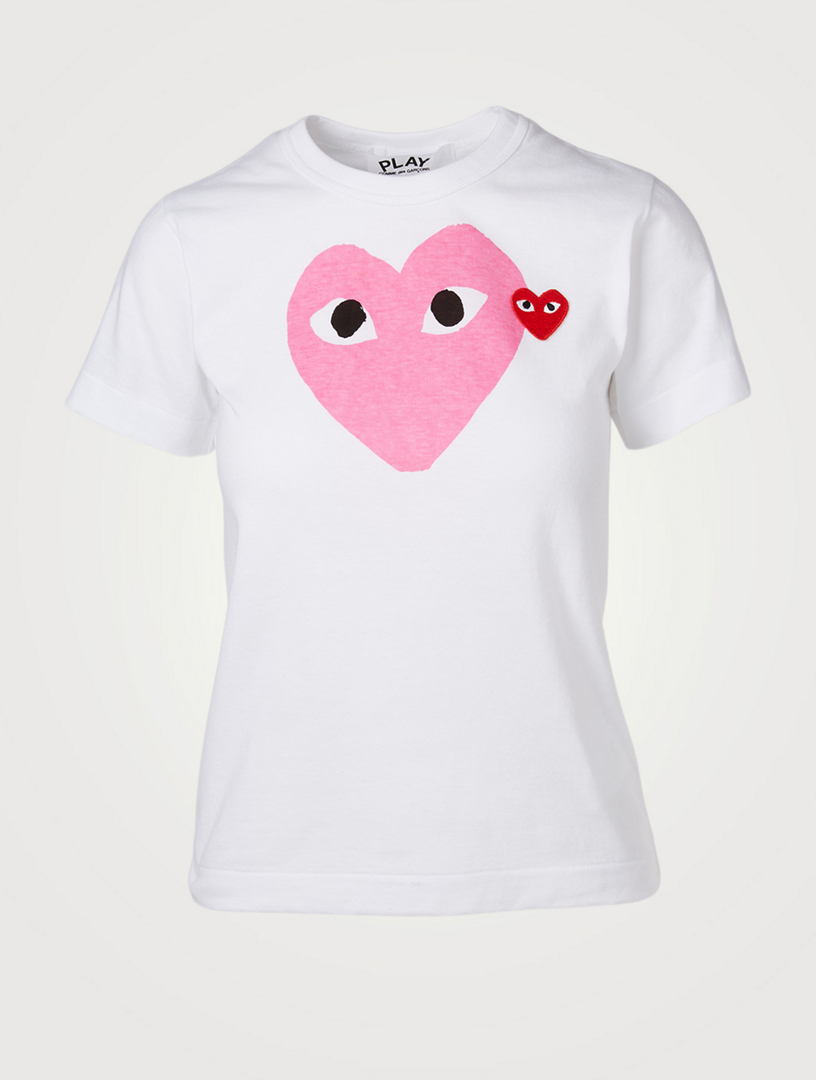 comme des garcons double heart t shirt