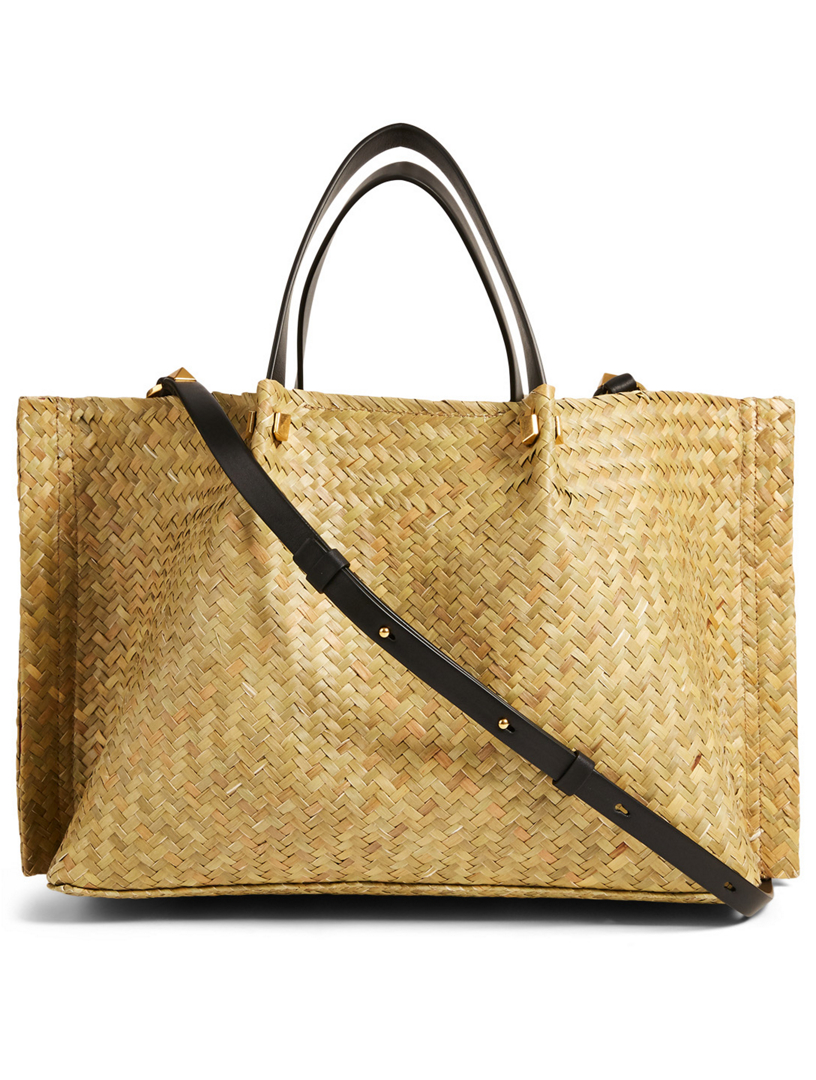VALENTINO GARAVANI Medium Rockstud Straw Tote Bag Holt Renfrew Canada