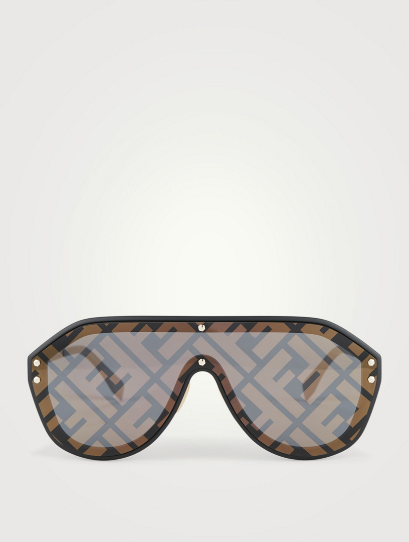 FENDI Shield Aviator Logo Sunglasses Holt Renfrew Canada