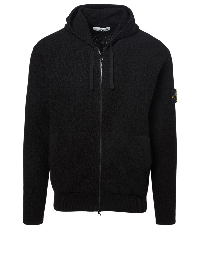 stone island black pullover hoodie