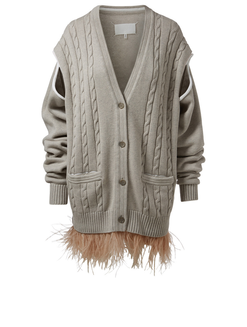 ostrich feather cardigan