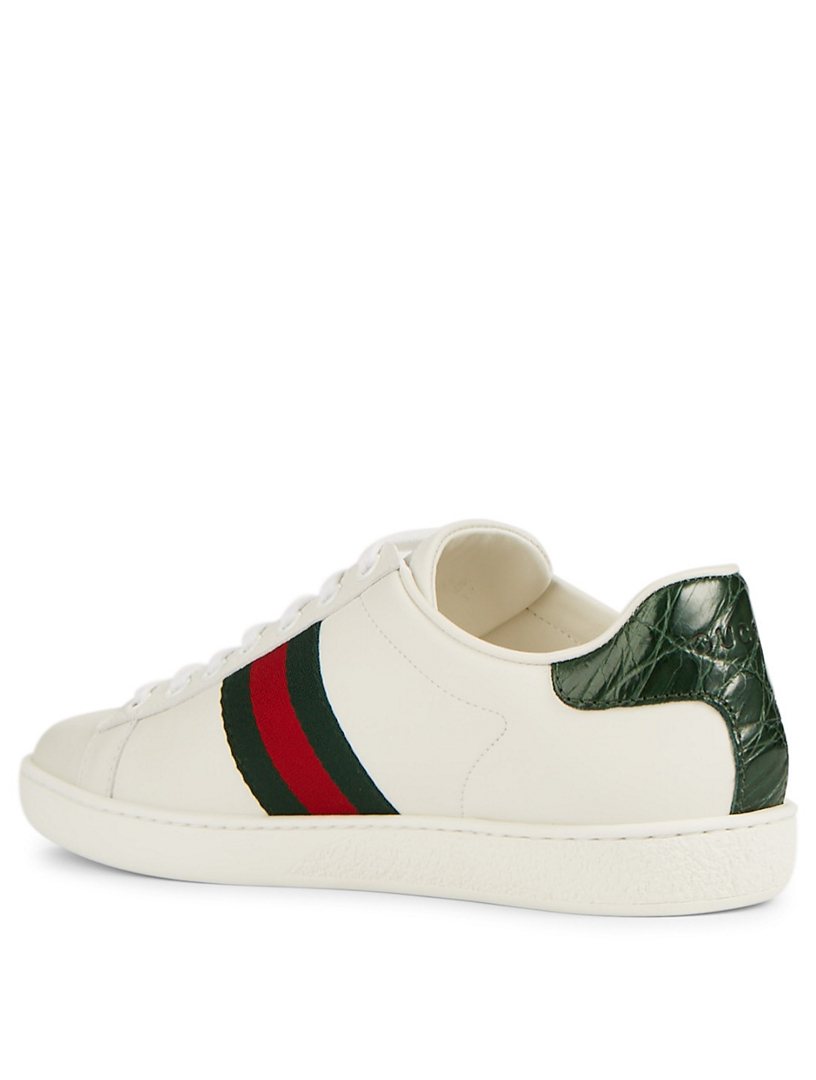 gucci ace croc leather heel