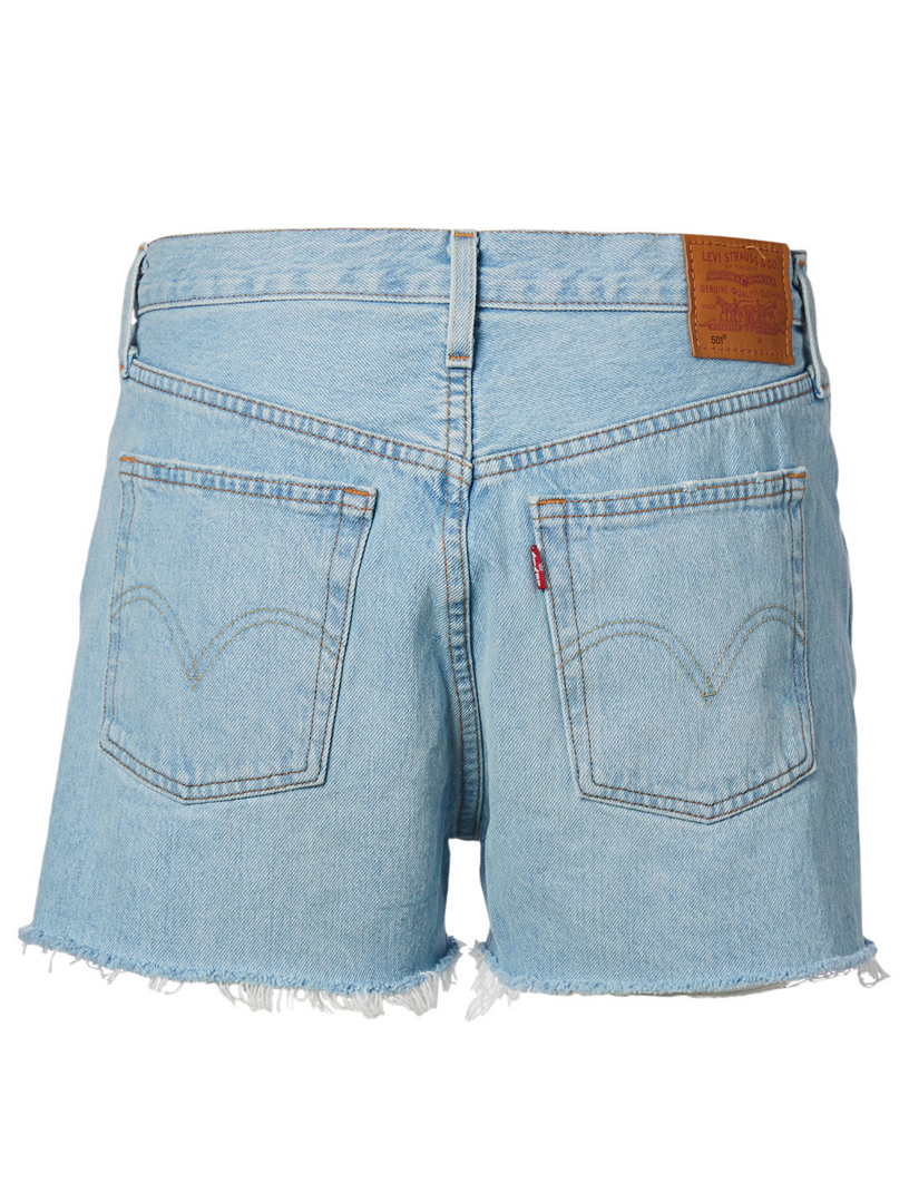 levis 501 high rise denim shorts