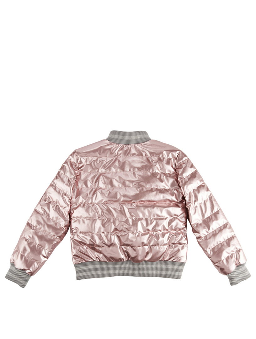 moncler metallic puffer jacket