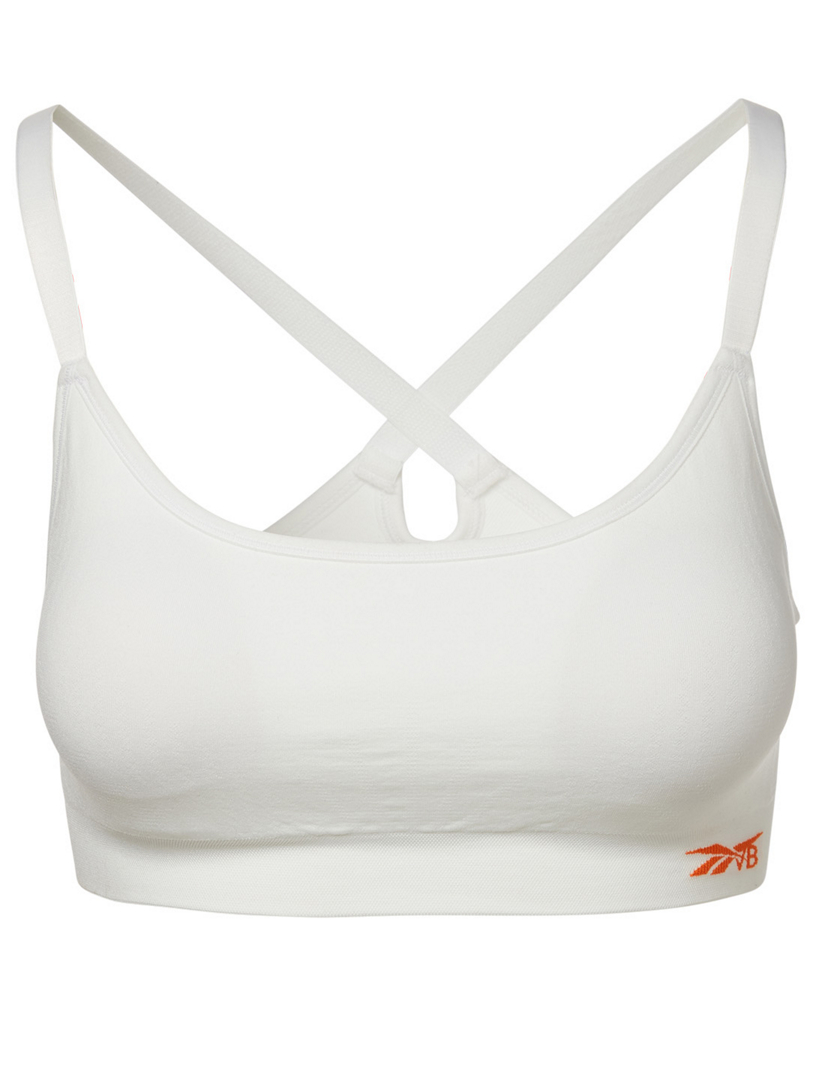 reebok white sports bra