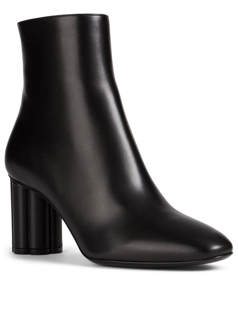 SALVATORE FERRAGAMO Molfetta 70 Leather Ankle Boots Women's Black