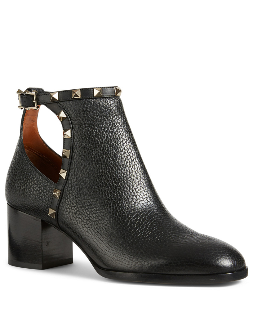 valentino rockstud block heel bootie
