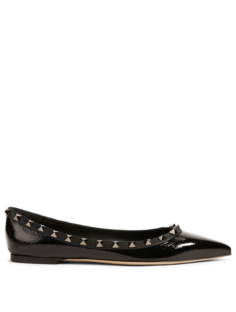 black leather flats canada