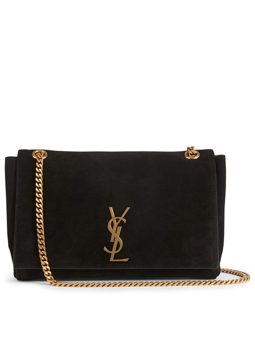 SAINT LAURENT Medium Kate YSL Monogram Reversible Suede And Leather ...