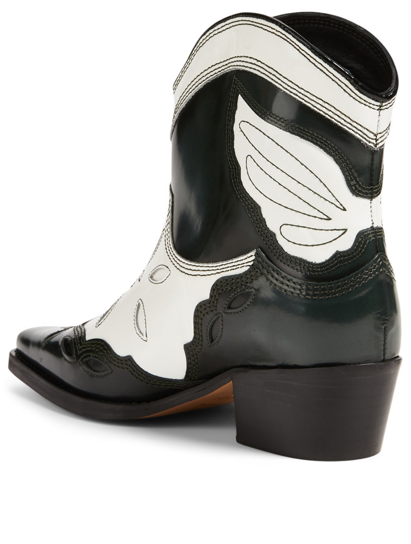 ganni low texas ankle boots