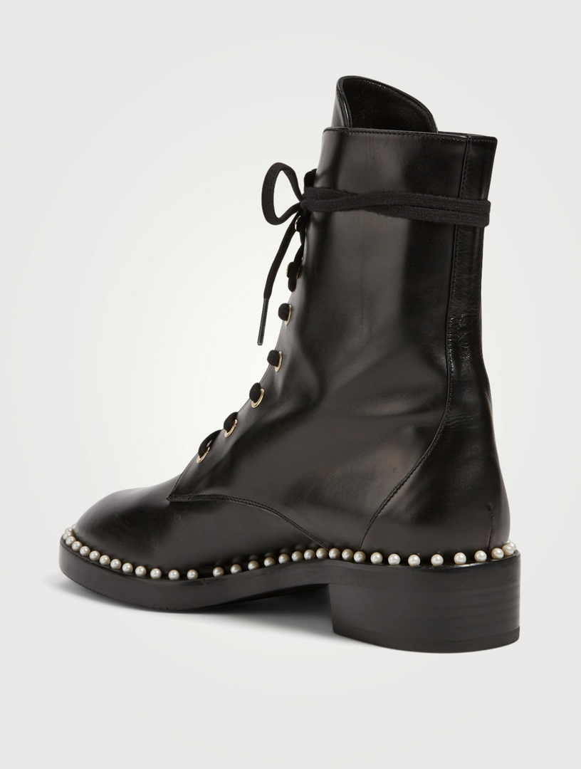 STUART WEITZMAN Sondra Leather Combat Boots | Holt Renfrew Canada