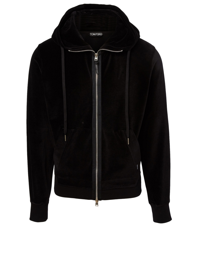 velvet zip hoodie