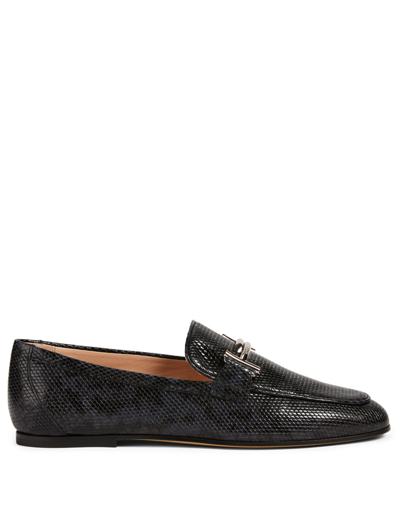 TOD'S Double T Leather Loafers In Python Print | Holt Renfrew Canada