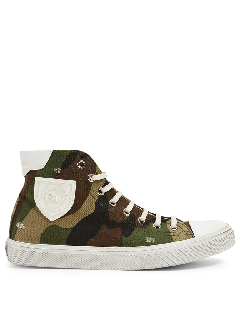 SAINT LAURENT Bedford Canvas High Top Sneakers In Camouflage Saint Laurent Damen Schuhe Bedford SL High Top Sneakres