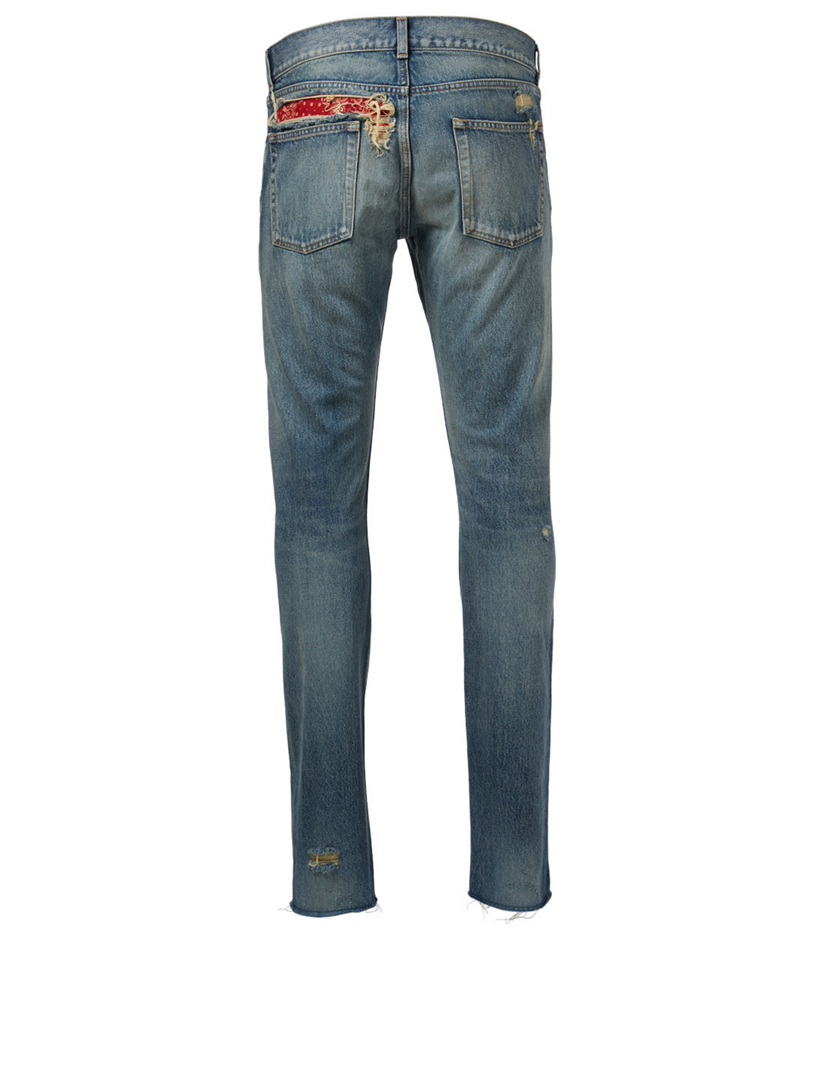 saint laurent bandana jeans